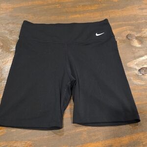 Nike Women's Black Bike Shorts with White Logo